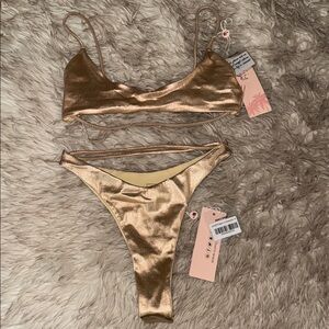 Oh Polly Metallic Bronze Bikini